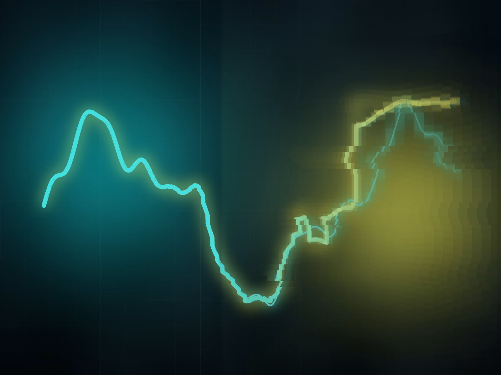 Stylized view of a waveform getting quantized